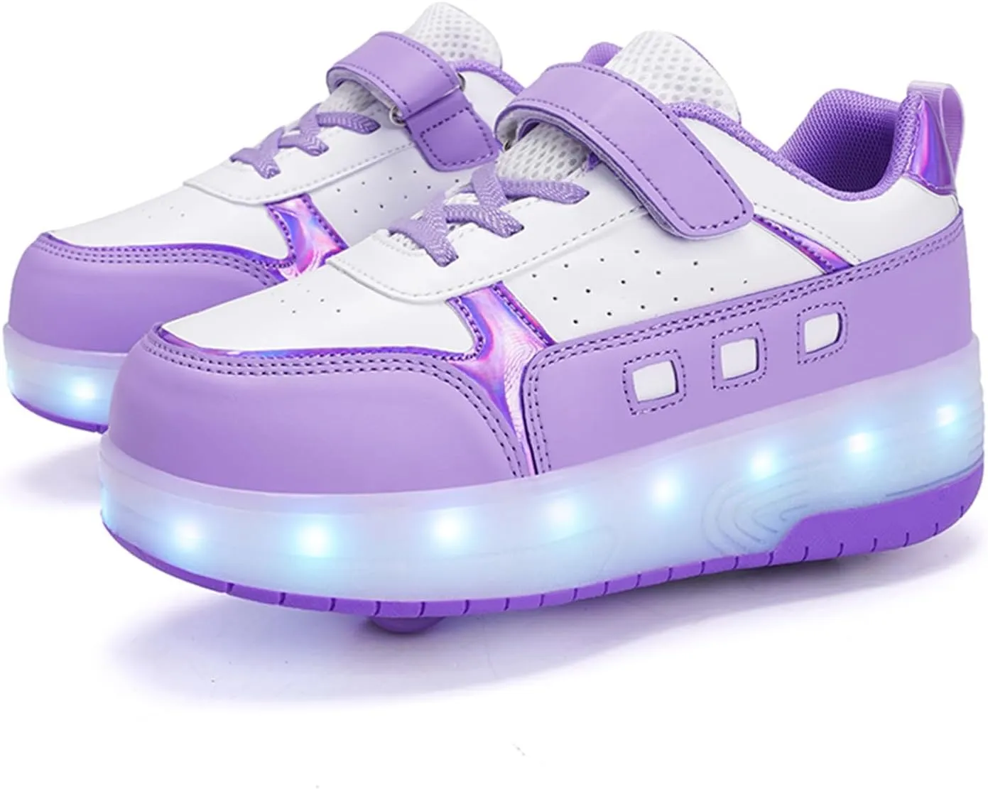 Roller Skate Shoes for Boys and Girls Kids LED Light Up Fashion Sneakers with Rechargeable and Detachable Wheels The Gift for Party Birthday Christmas Day