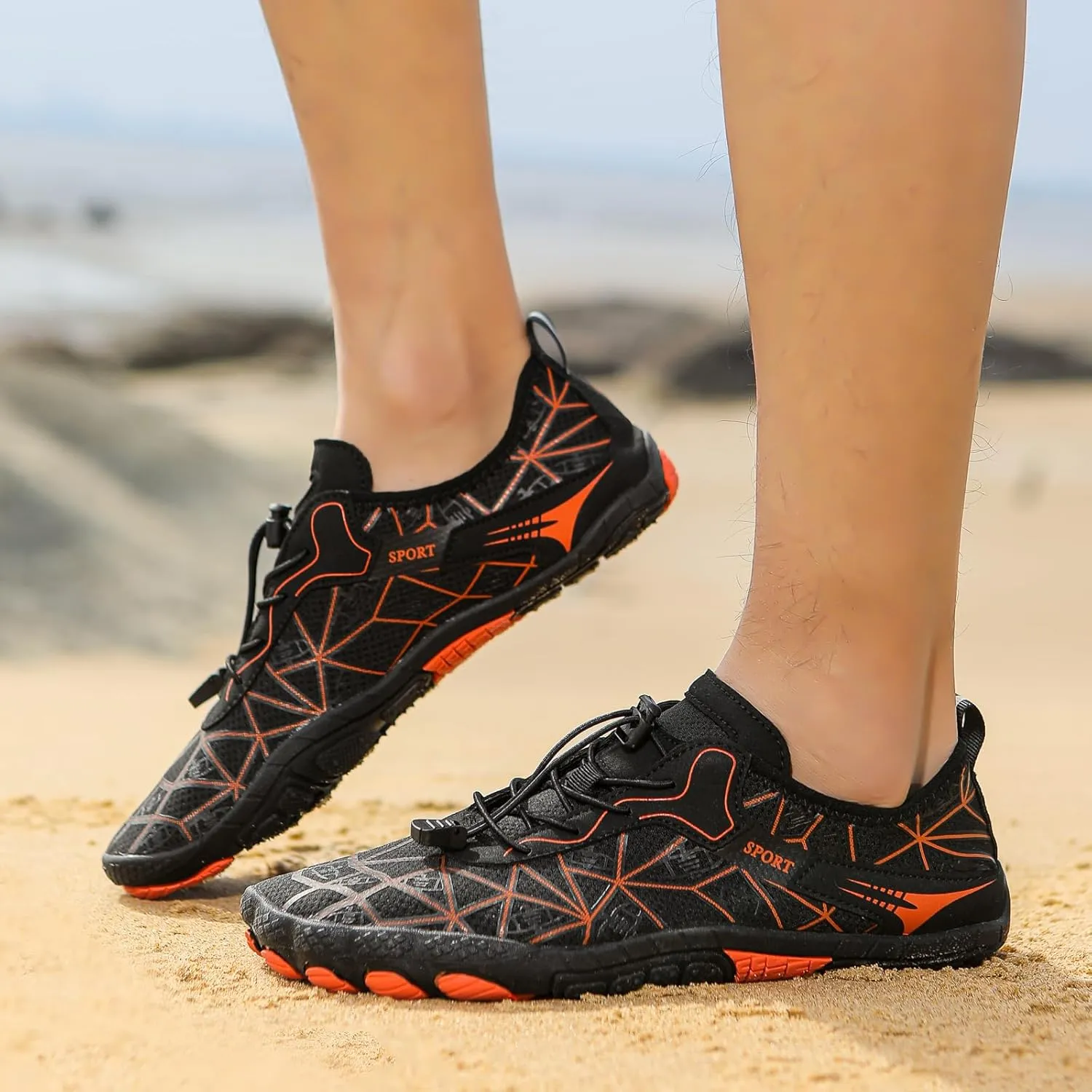 Ruiatoo Athletic Hiking Water Shoes for Women Quick-Dry Non Slip Barefoot Aqua Shoes for Beach, Pool, Surf, Hiking