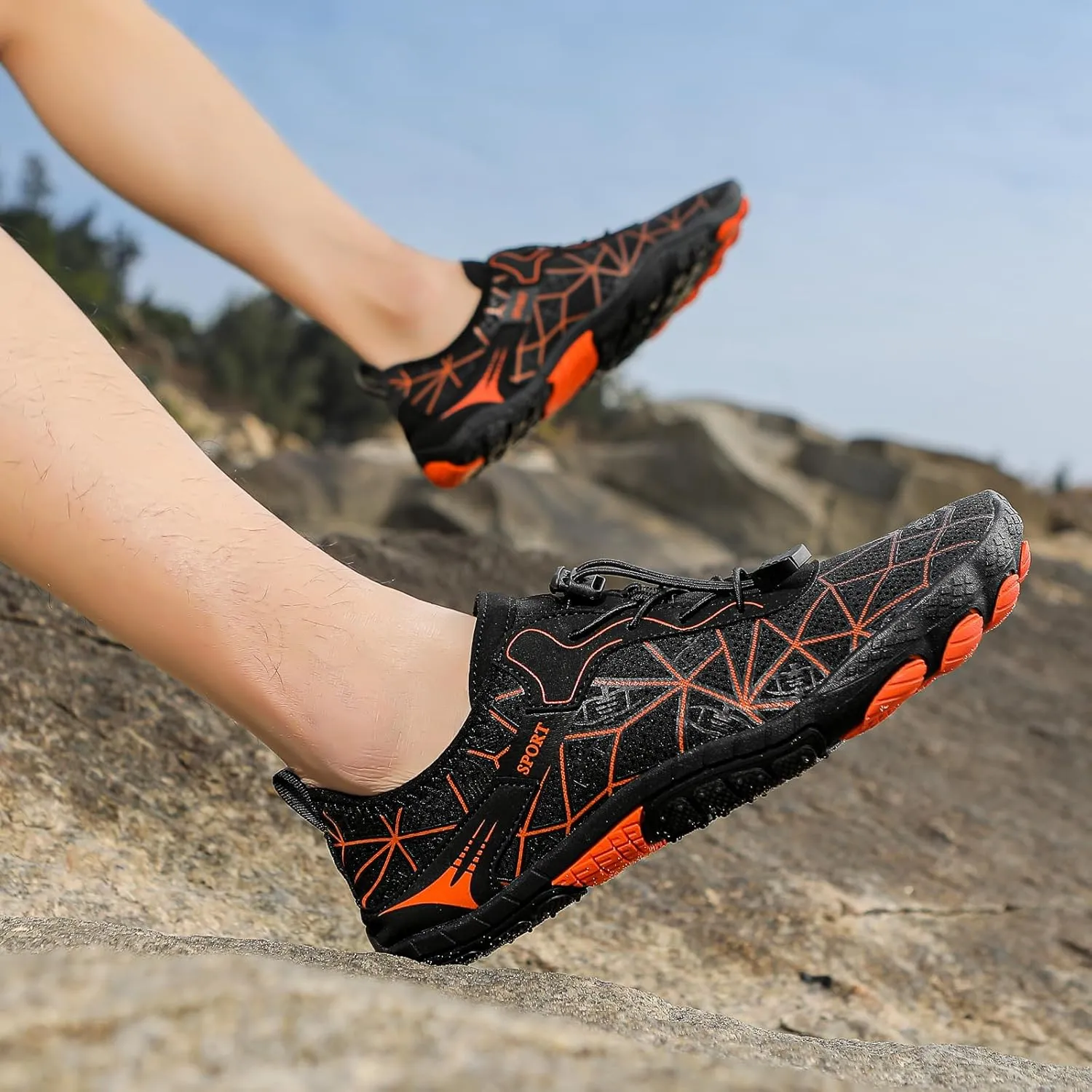 Ruiatoo Athletic Hiking Water Shoes for Women Quick-Dry Non Slip Barefoot Aqua Shoes for Beach, Pool, Surf, Hiking