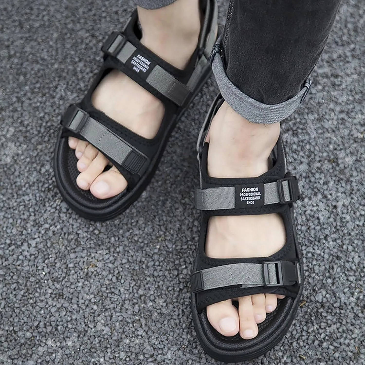 Sandal Mens Casual Summer New Outdoor Leisure Beach Shoes Bottom Strap Sandals Friar Sandals