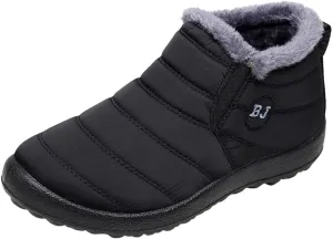 SBGMoSJ Womens Waterproof Winter Boots with Fur Women's Waterproof Boots Work Womens Side Zipper Waterproof Winter Boots Woman Wide Ankle Winter Boots Botas Invierno Mujer Nieve
