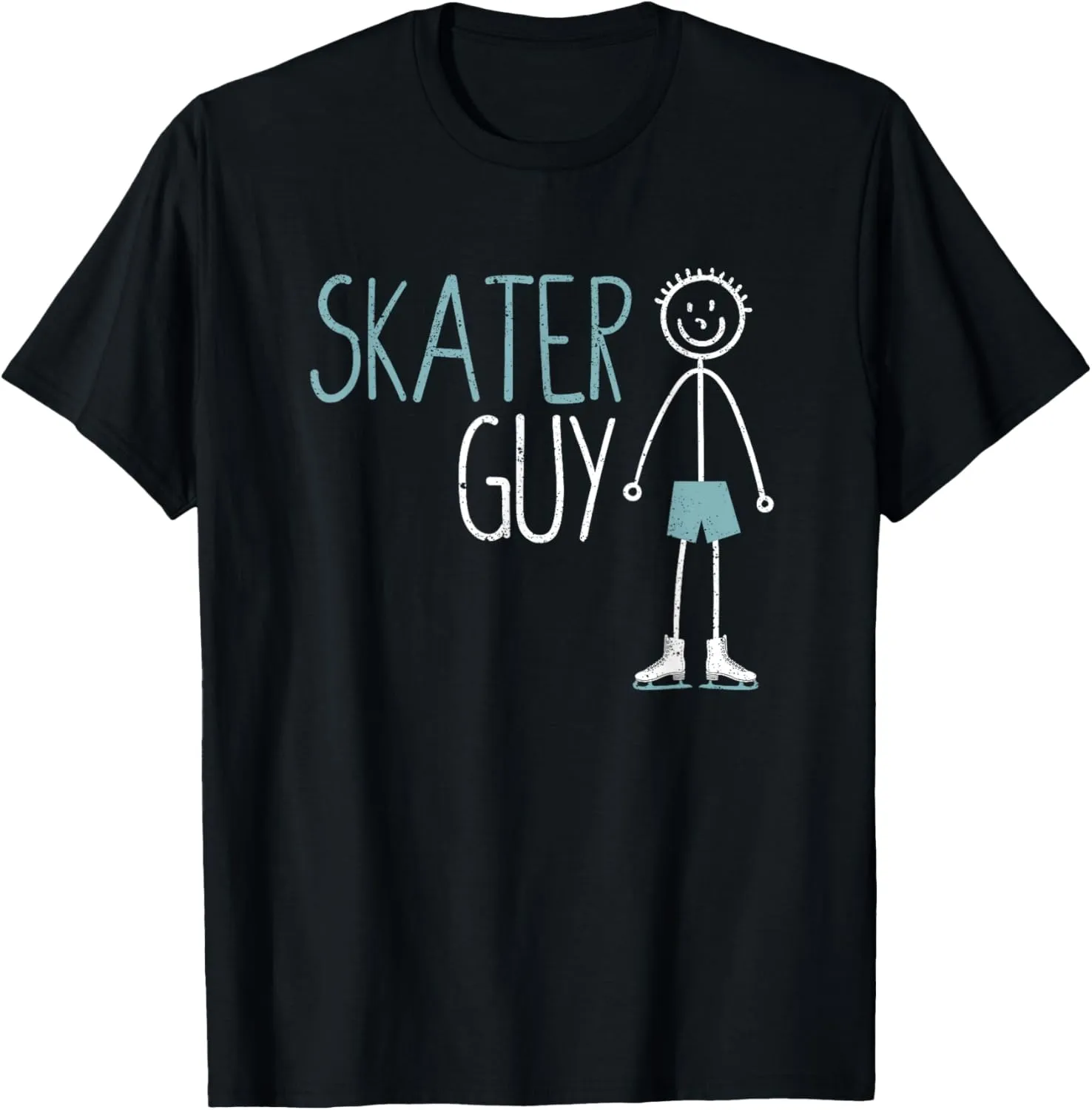 Skater Guy Funny Mens Skates Ice Skating Boy Figure Skaters T-Shirt