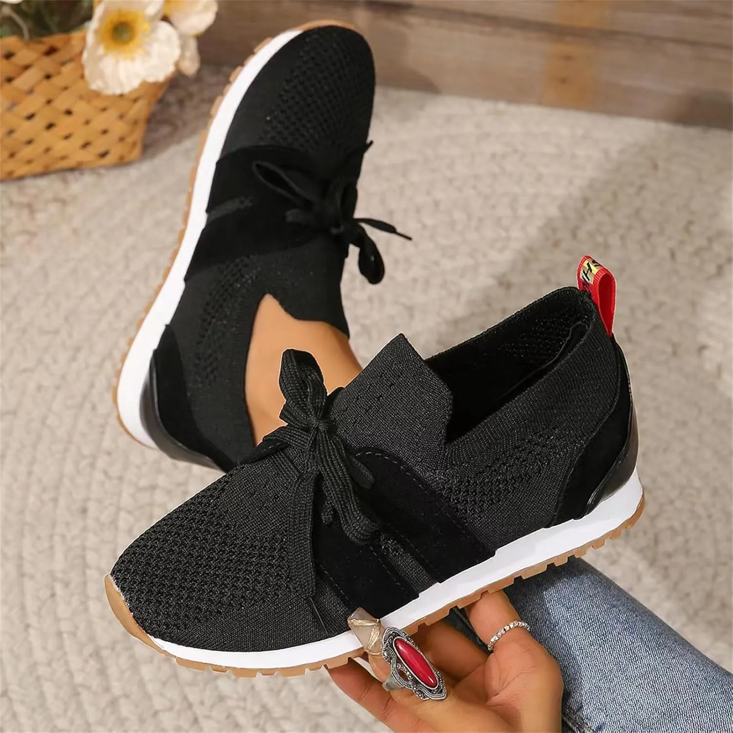 Slip On Sneakers Women Arch Support Walking Shoes Lightweight Casual Athletic Comfort Fashion Tennis Running Sneakers