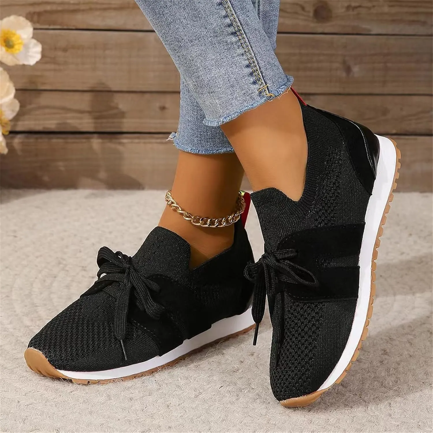 Slip On Sneakers Women Arch Support Walking Shoes Lightweight Casual Athletic Comfort Fashion Tennis Running Sneakers