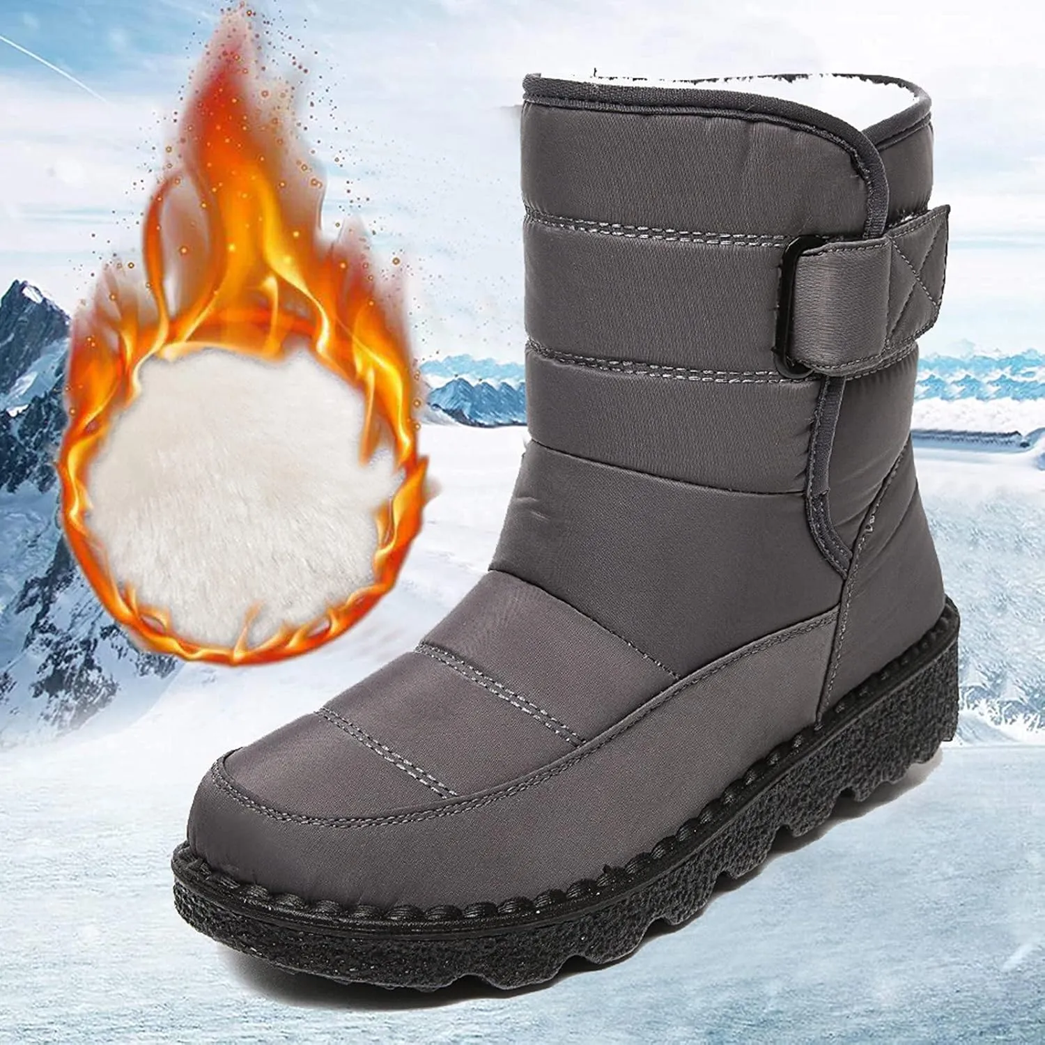 Slip on Winter Boots for Women Cute Snow Boot Women Wide Waterproof Winter Boots Slip on Womens Wide Snow Boots for Women Waterproof Botas De Invierno Contra Agua Mujer