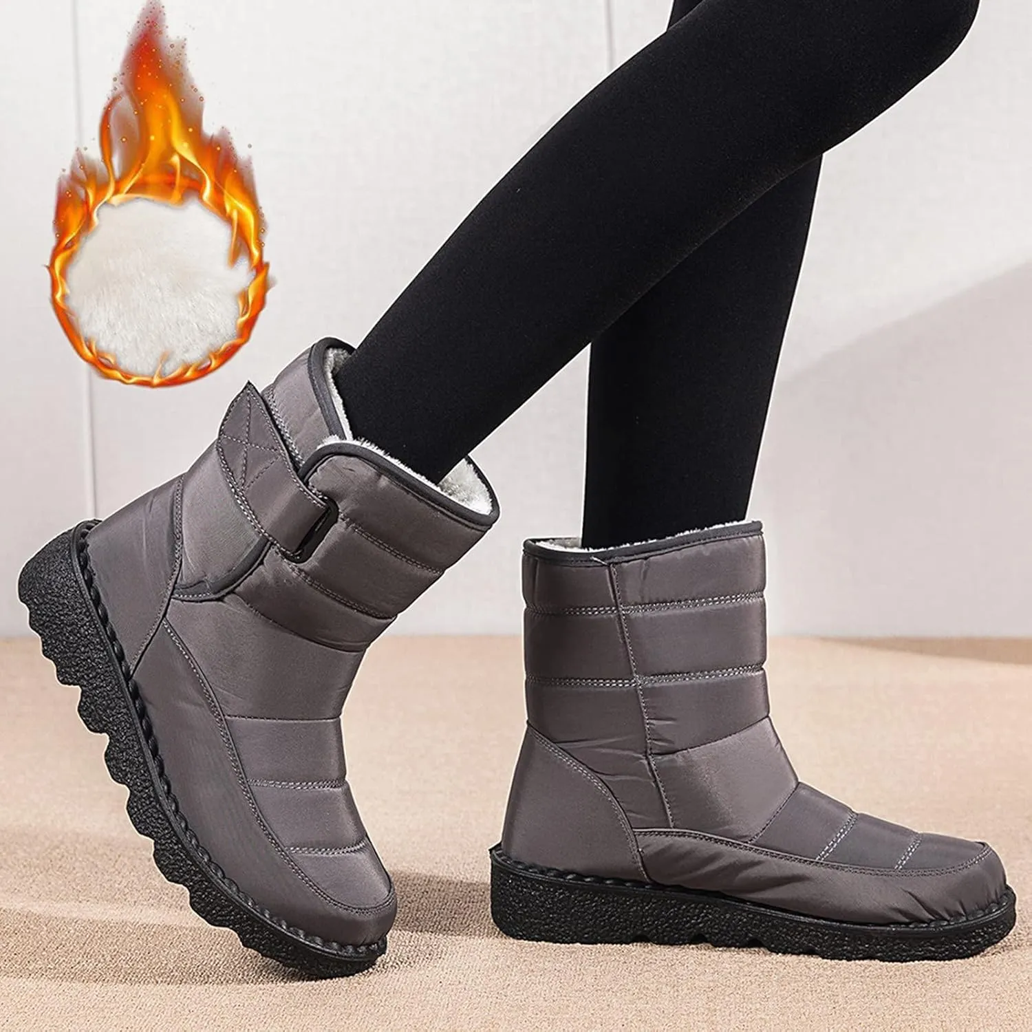 Slip on Winter Boots for Women Cute Snow Boot Women Wide Waterproof Winter Boots Slip on Womens Wide Snow Boots for Women Waterproof Botas De Invierno Contra Agua Mujer