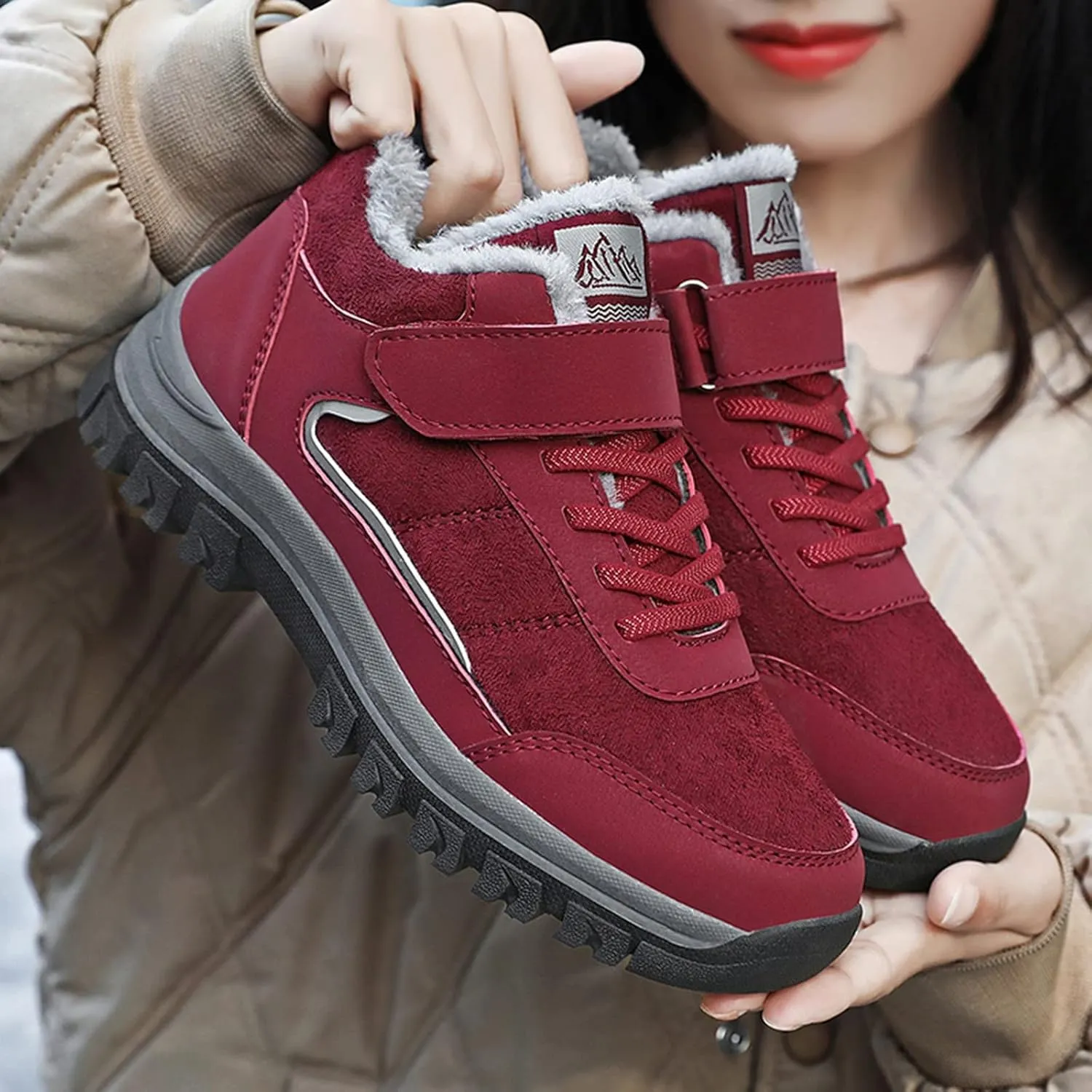 Slip on Winter Boots for Women Tall Snow Boots Women Size 9 Wide Calf Winter Booties for Women 2023 Womens Winter Fur Boots 8.5 Waterproof Womens Boots Lightweight