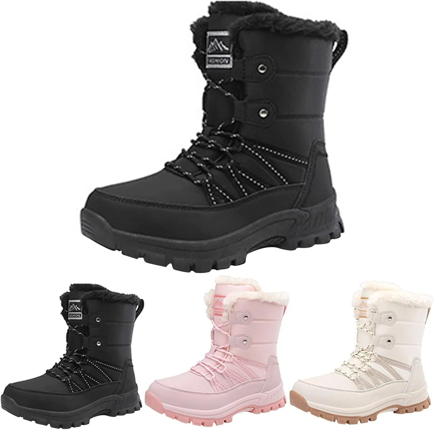 Snow Boots for Womens Winter Shoes Warm Fur Lined Mid Calf Boots Women Anti Slip Waterproof Comfortable Outdoor Boot