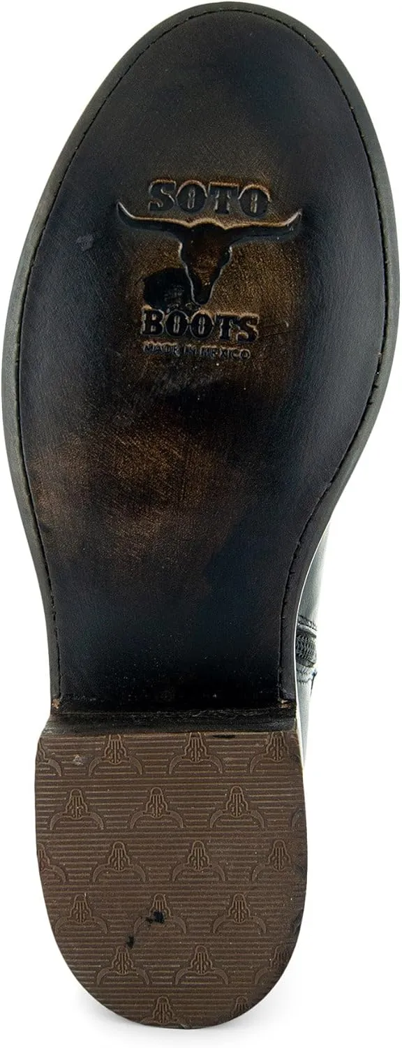 Soto Boots Men's Roper Cowboy Boots, Genuine Leather Men's Cowboy Boots, Western Boots For Men H4003