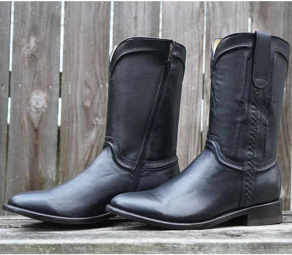 Soto Boots Men's Roper Cowboy Boots, Genuine Leather Men's Cowboy Boots, Western Boots For Men H4003