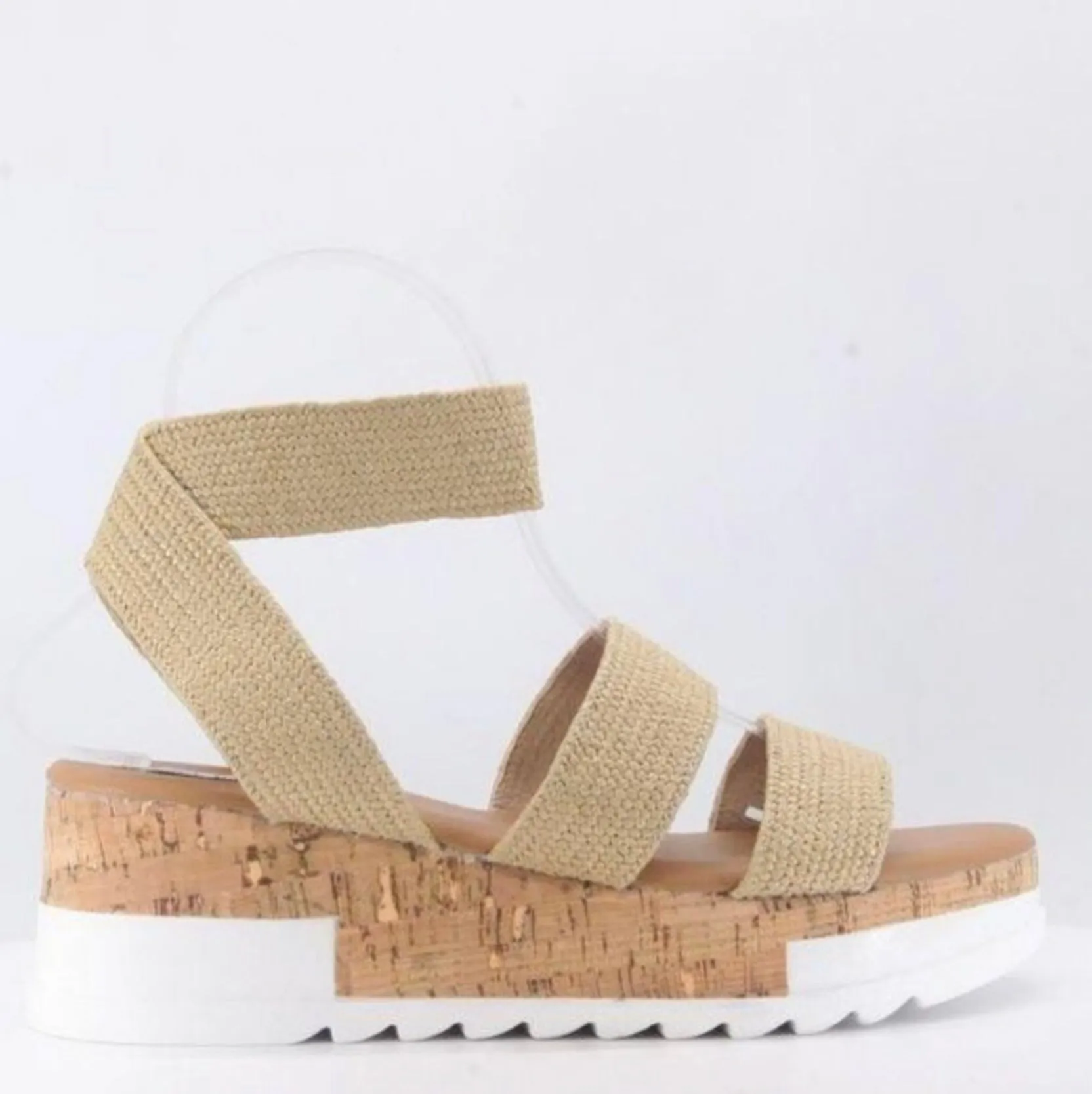 Strappy Beige Platform Sandal