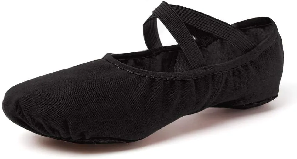 TINRYMX Ballet Shoes for Girls/Toddlers/Kids -Stretch Canvas Ballerinas Dance Yoga Flats