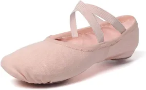 TINRYMX Ballet Shoes for Girls/Toddlers/Kids -Stretch Canvas Ballerinas Dance Yoga Flats