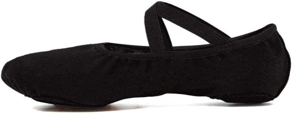 TINRYMX Ballet Shoes for Girls/Toddlers/Kids -Stretch Canvas Ballerinas Dance Yoga Flats