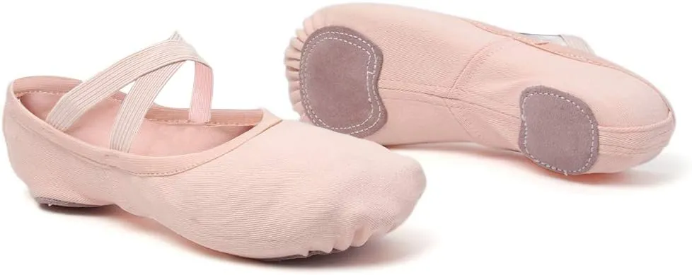 TINRYMX Ballet Shoes for Girls/Toddlers/Kids -Stretch Canvas Ballerinas Dance Yoga Flats