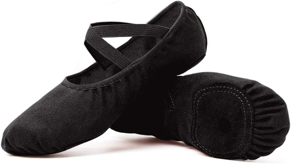 TINRYMX Ballet Shoes for Girls/Toddlers/Kids -Stretch Canvas Ballerinas Dance Yoga Flats
