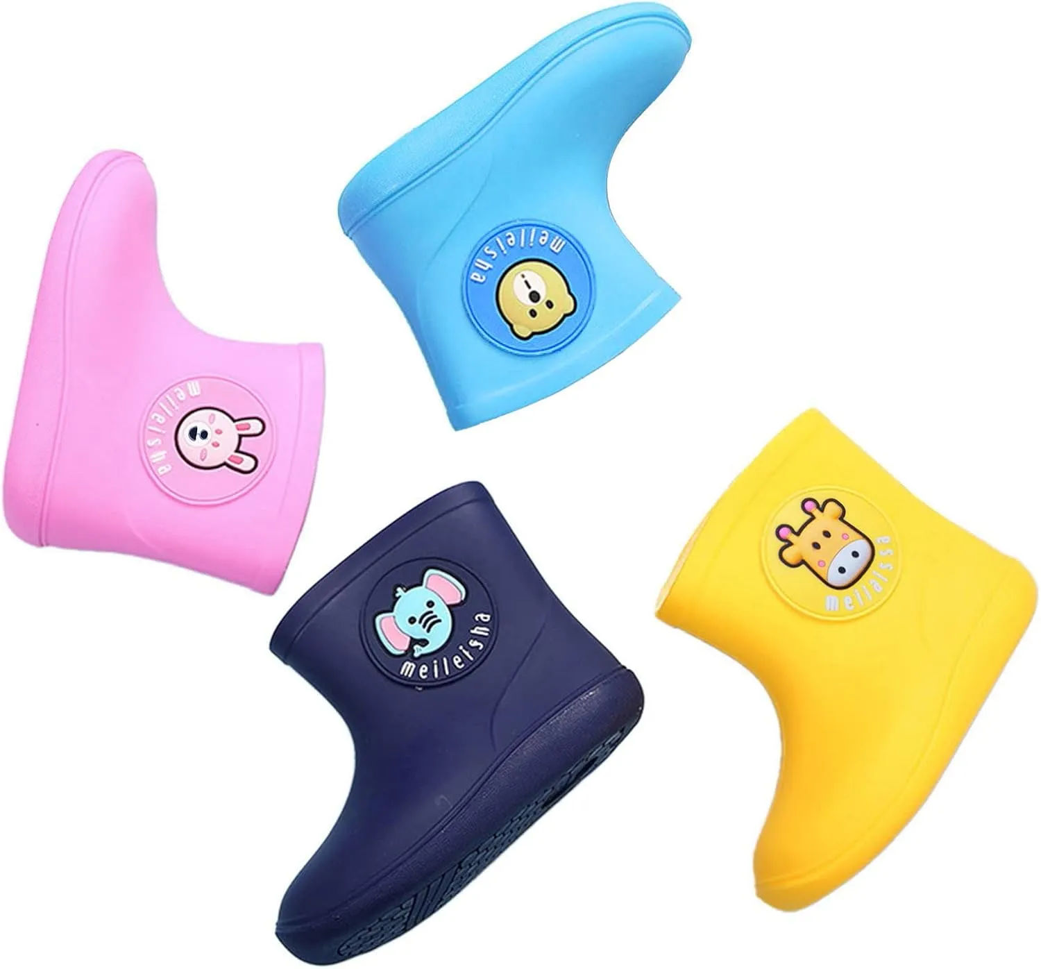 Toddler Rain Boots for Boys Girls Water-proof Baby Kids Rain Boots with Easy-on Non Slip Lightweight Rain Big Snow Boot