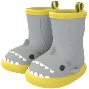 Toddler Rain Boots - Kids Rain Shoes Baby Cartoon Shark Rain Boots Boys Girls Easy On Waterproof Boots