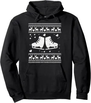 Ugly Christmas Ice Skater Skate Skating Shoe Girl Gift Pullover Hoodie