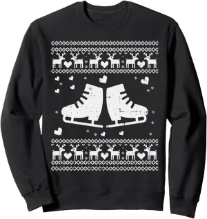 Ugly Christmas Ice Skater Skate Skating Shoe Girl Gift Sweatshirt