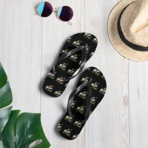 Unisex Fun Chihuahua & Cat Riding A Unicorn Flip-Flops