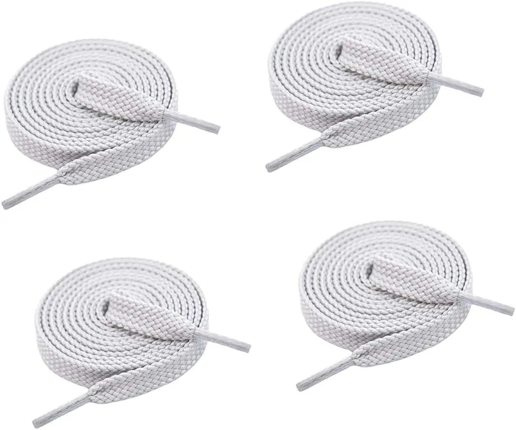 VSUDO Double Layer Shoe Laces for Sneakers,5/16" Flat Shoelaces Compatible with Converse, Vans, and Air Force - 2 Pairs