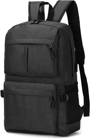 Waterproof Durable Business Travel Backpack 15.6 Inch Laptop Outdoor Daypack for Men Women (Black)