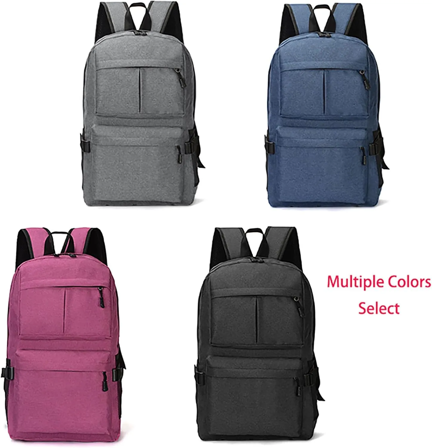 Waterproof Durable Business Travel Backpack 15.6 Inch Laptop Outdoor Daypack for Men Women (Black)