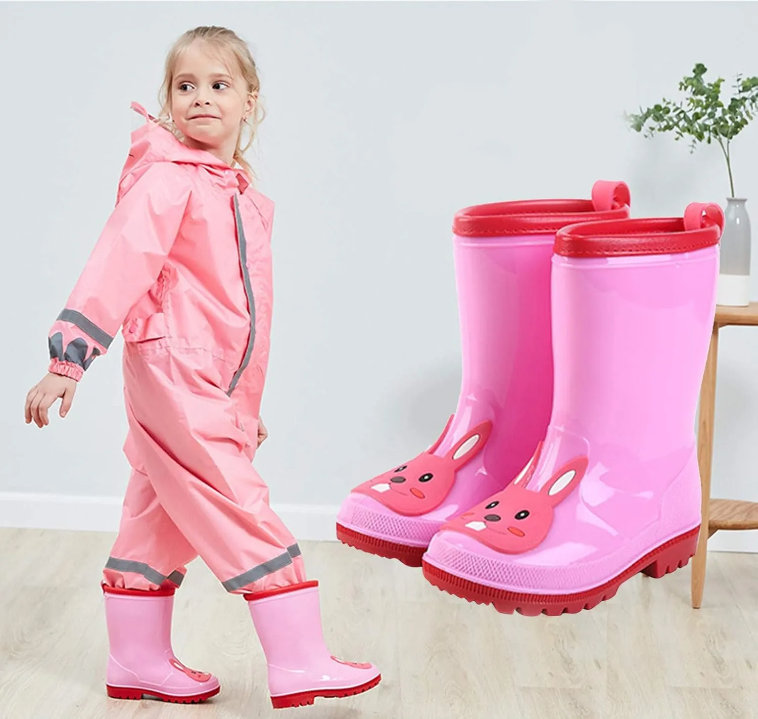 Waterproof Rain Boots for Little Kids,Toddler Infant Boys Girls Cartoon Rubber Waterproof Rain Shoes Rain Boots