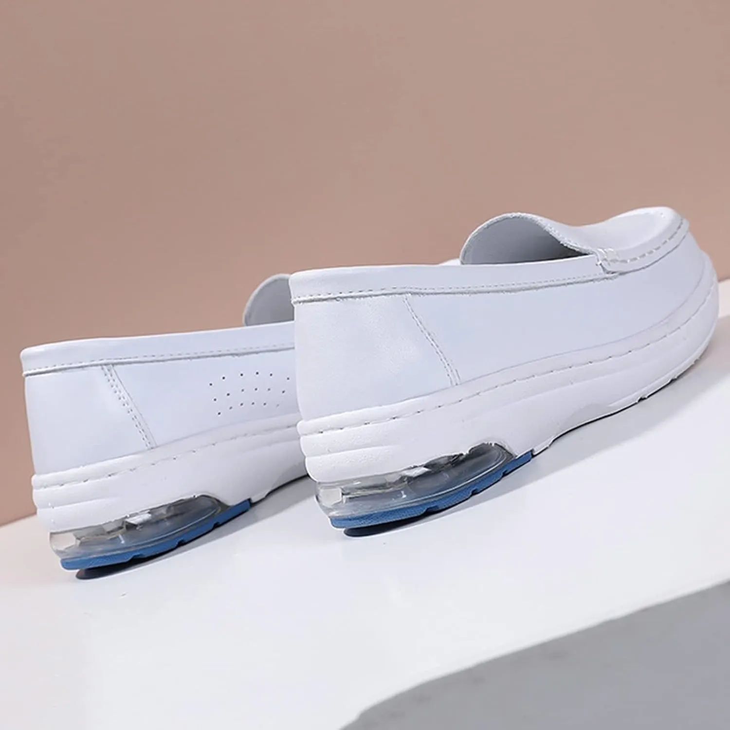 White Bunions Nursing Shoes Women,Breathable Mesh Loafers Work Shoes,Lightweight Non Slip Orthopedic Nurse Shoes for Women Food Service,with Arch Support