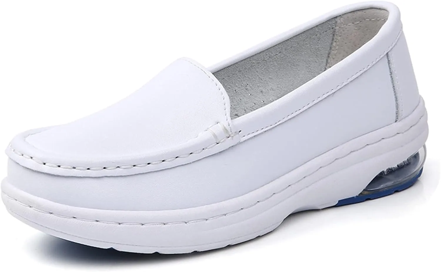 White Bunions Nursing Shoes Women,Breathable Mesh Loafers Work Shoes,Lightweight Non Slip Orthopedic Nurse Shoes for Women Food Service,with Arch Support