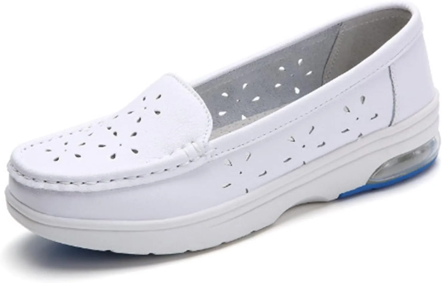 White Bunions Nursing Shoes Women,Breathable Mesh Loafers Work Shoes,Lightweight Non Slip Orthopedic Nurse Shoes for Women Food Service,with Arch Support