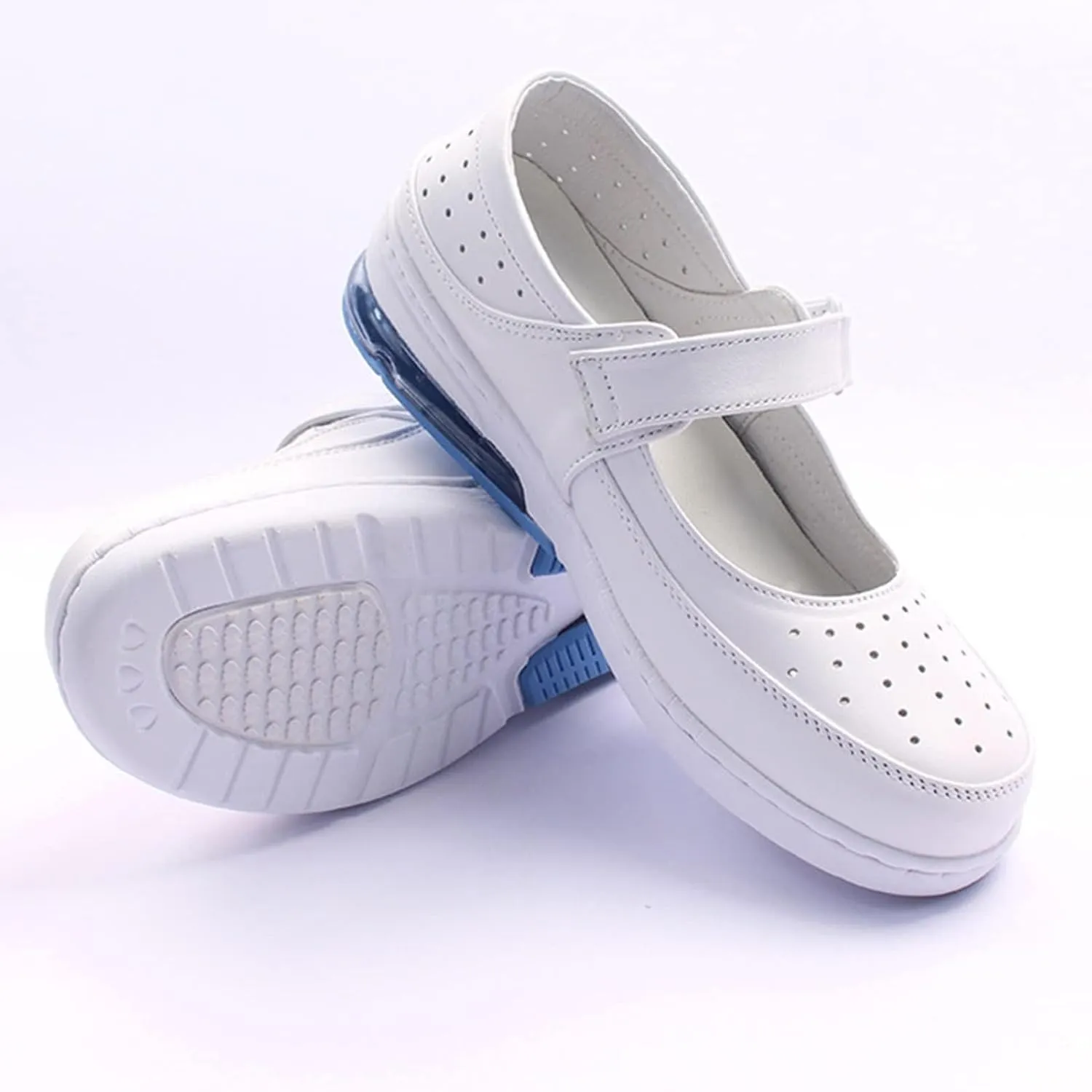 White Nursing Shoes Women,Breathable Mesh Mary Jane Food Service Chef Shoes,Comfortable Lightweight Slip Resistant Orthopedic Healthcare Nurse Shoes