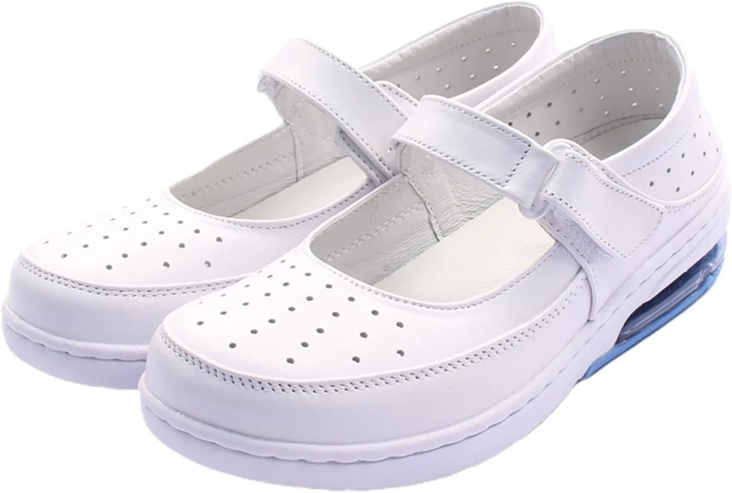 White Nursing Shoes Women,Breathable Mesh Mary Jane Food Service Chef Shoes,Comfortable Lightweight Slip Resistant Orthopedic Healthcare Nurse Shoes