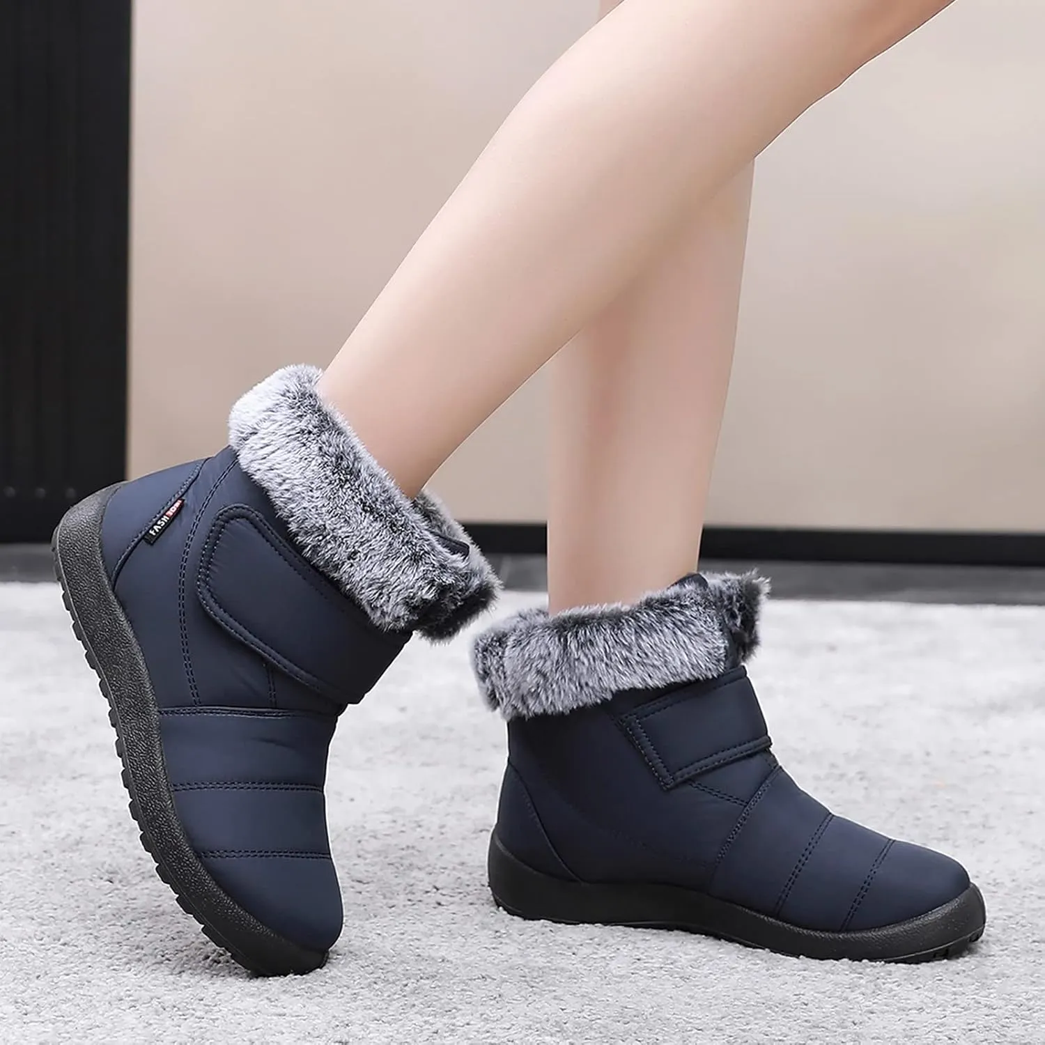Winter Boots for Women Wide Width Light Weight Women's Winter Snow Boots Waterproof Snow Boots for Women Wide Feet Wide Snow Boots for Women with Zipper Botas Para El FrO De Dama