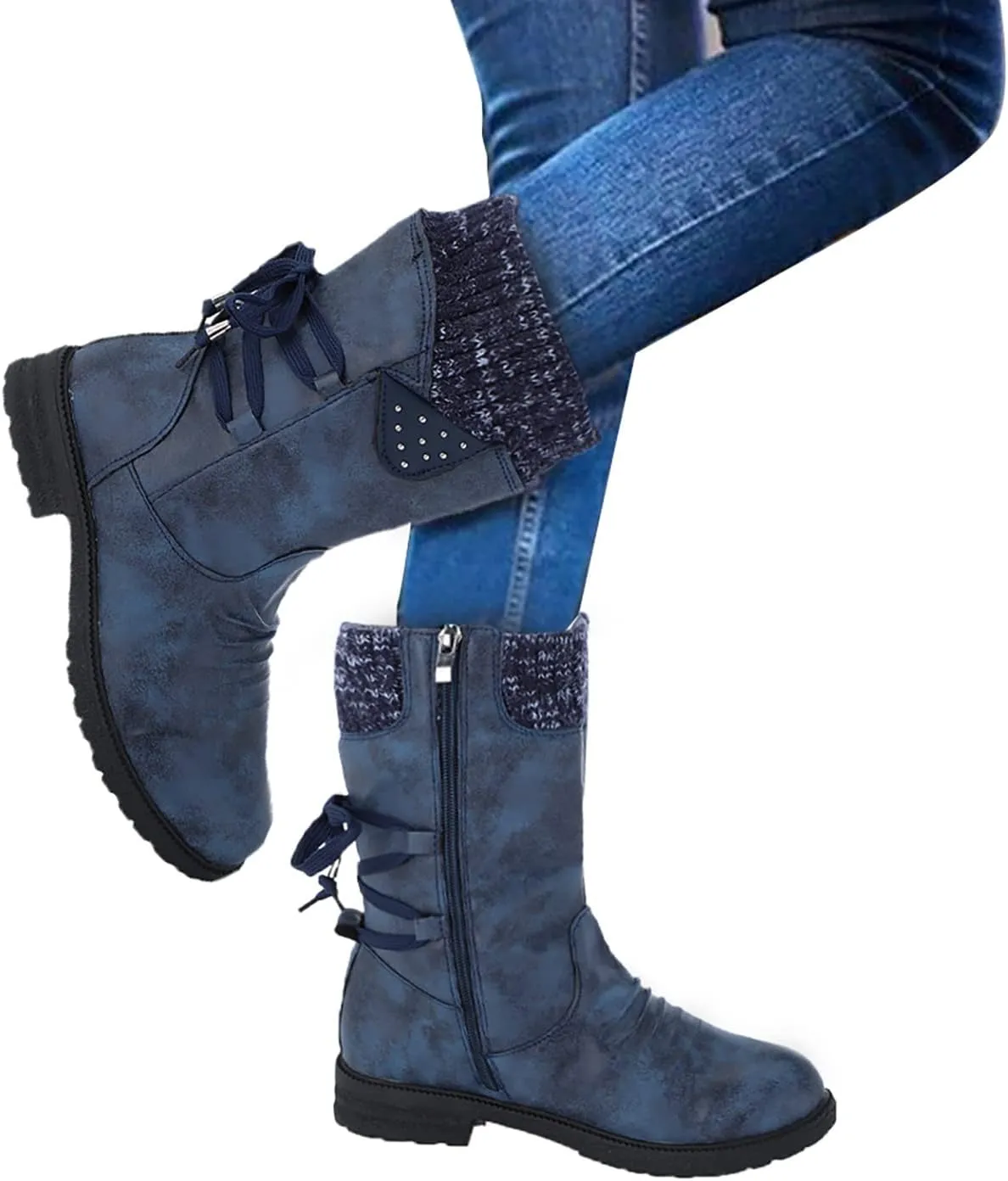 Winter Combat Boots for Women Waterproof Snow Non Slip Women's Short Snow Boots Cute Winter Boots for Women Waterproof Boots for Snowshoes Women Women Wide Calf Winter Boot