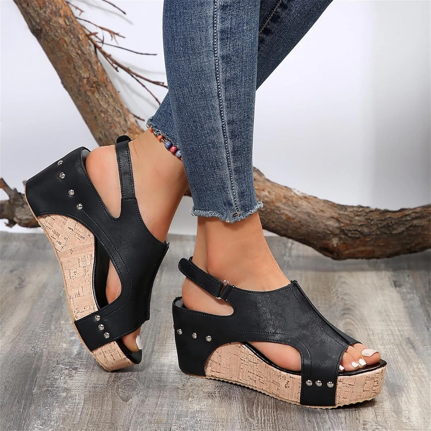 Women Sandals Comfortable Dressy Wedge Platform Sandals Slip on Ankle Strap Open Toe Casual Summer Dress Shoes 2024 Sandalias