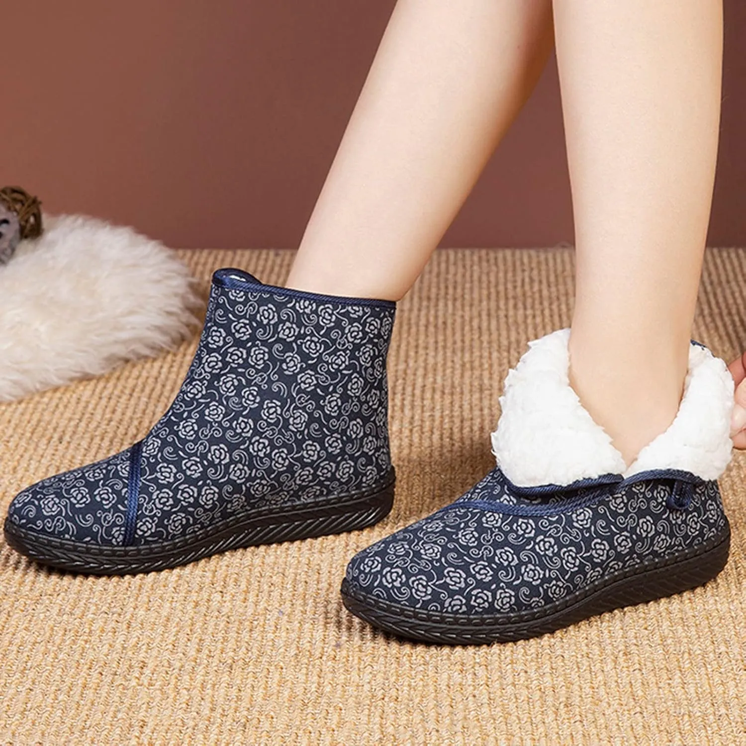 Women Winter Boots Waterproof Warm Waterproof Winter Boots for Women Wide Calf Ankle Winter Boots for Women Womens Fur Boots Women Waterproof Snow Boots Size 7 Early Prime of Day Deals 2024
