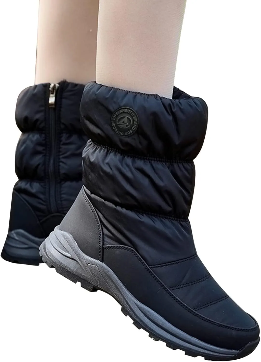Women's Ankle Snow Boots Low Heel Ankle Snow Booties for Women Winter Boots for Women Ankle Booties Boots for Snowboard Botas Invierno Nieve Para Mujer