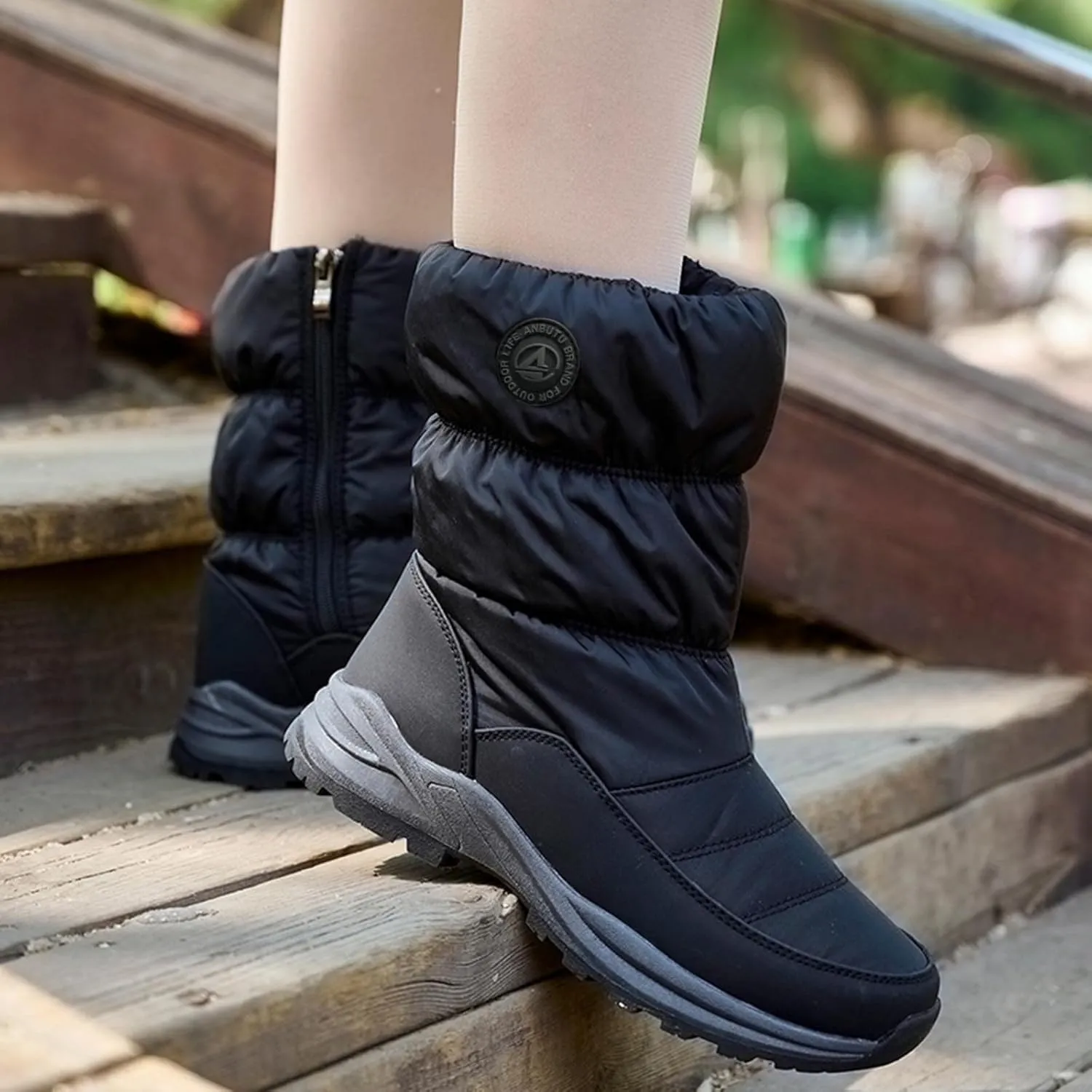 Women's Ankle Snow Boots Low Heel Ankle Snow Booties for Women Winter Boots for Women Ankle Booties Boots for Snowboard Botas Invierno Nieve Para Mujer