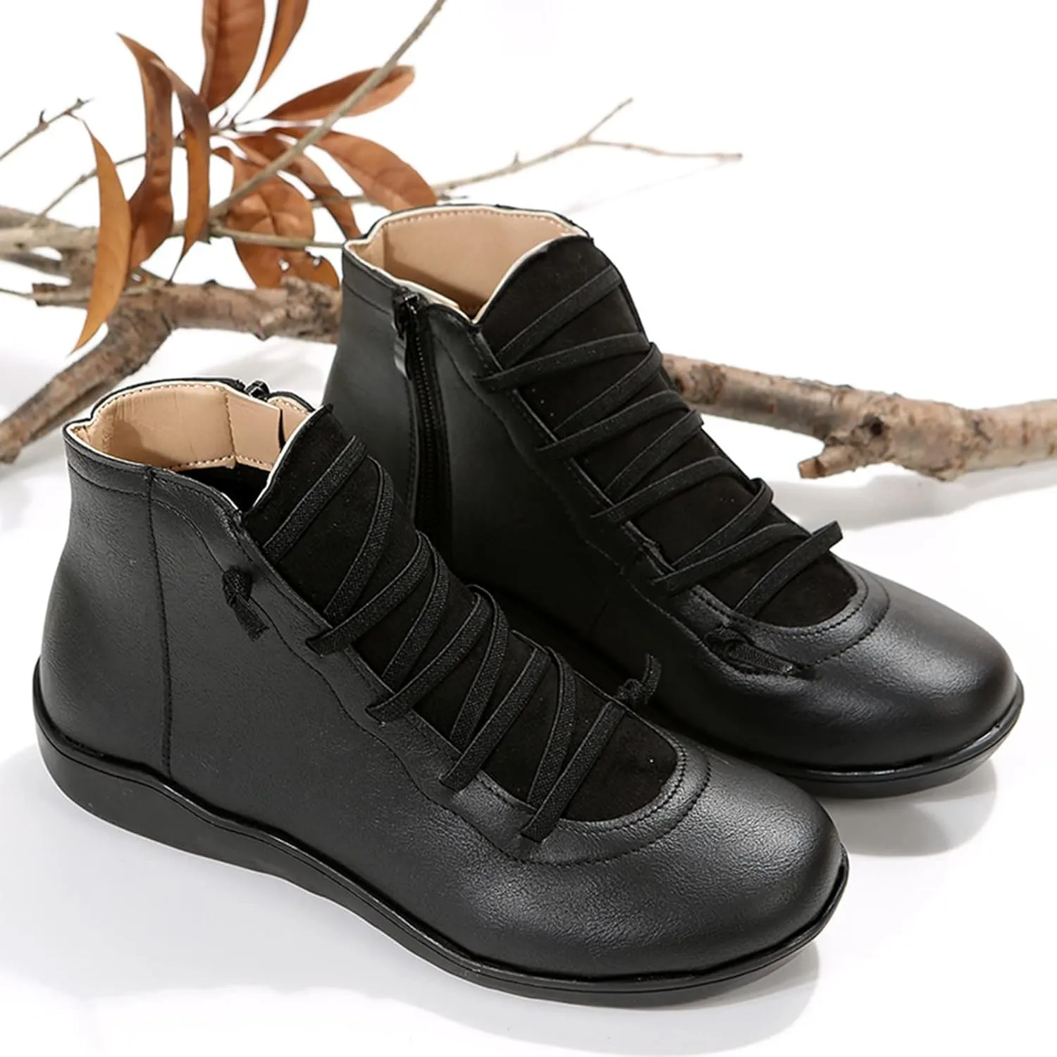 Womens Boots Ankle Womens Fall Booties Women Cowboy Boots Wedge Bootie for Women Comfortable Solid Color Comfy Casual Side Zipper Pointd Toe Suede