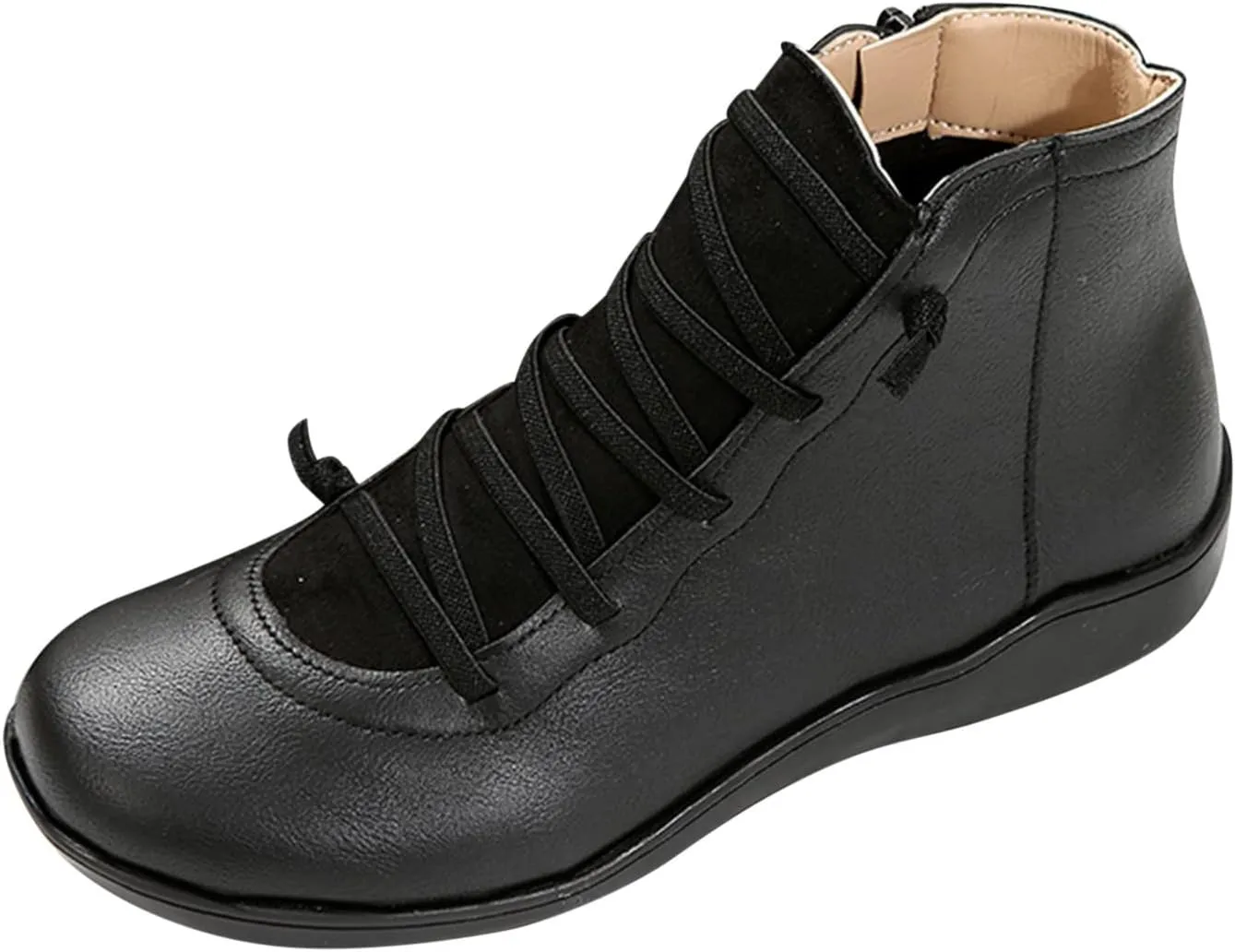 Womens Boots Ankle Womens Fall Booties Women Cowboy Boots Wedge Bootie for Women Comfortable Solid Color Comfy Casual Side Zipper Pointd Toe Suede