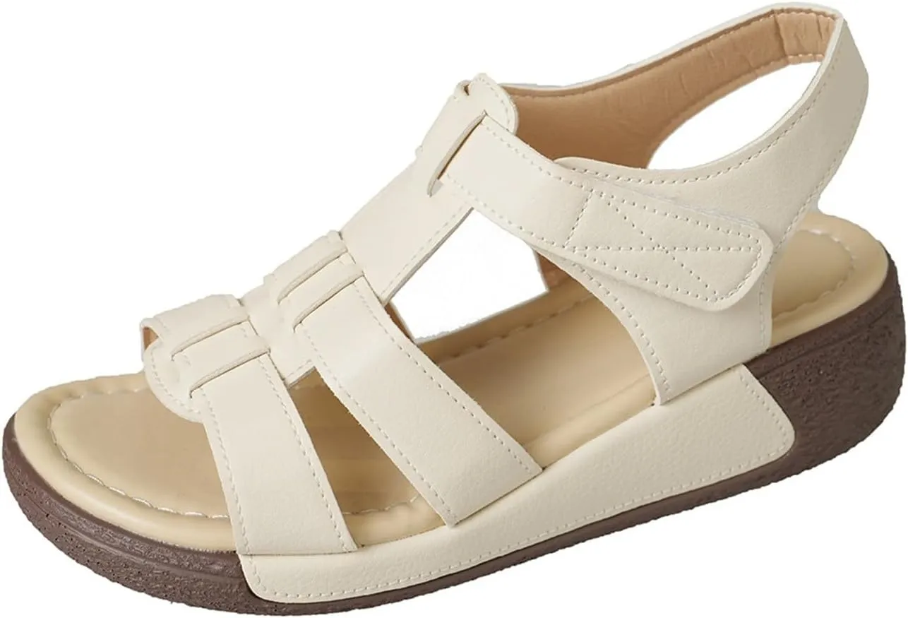 Women's Closed Toe Wedges Sandals Comfortable Hollow Out Beach Sandals Open Toe Soft Bottom Dress Shoes Summer Slip On Platform slides