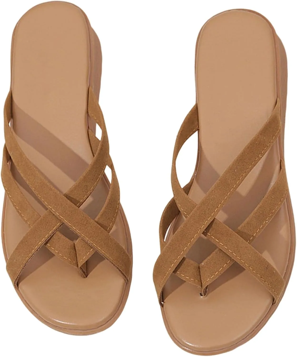 Women's Comfortable Thong Sandals Summer Casual Slip On Flat Beach Shoes with Sole for Outdoor Walking