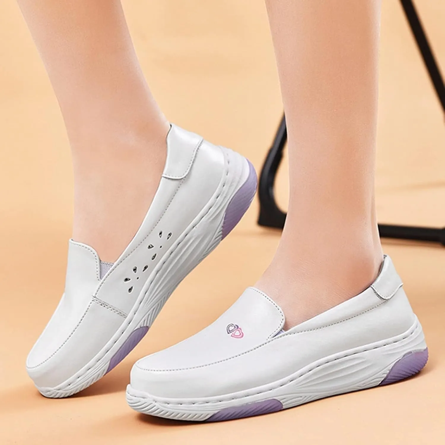 Women's Healthcare Nursing Shoes,Lightweight Breathable Nurse Shoes for Women,Comfortable Slip Resistant Orthopedic Work Walking Loafers,with Arch Support