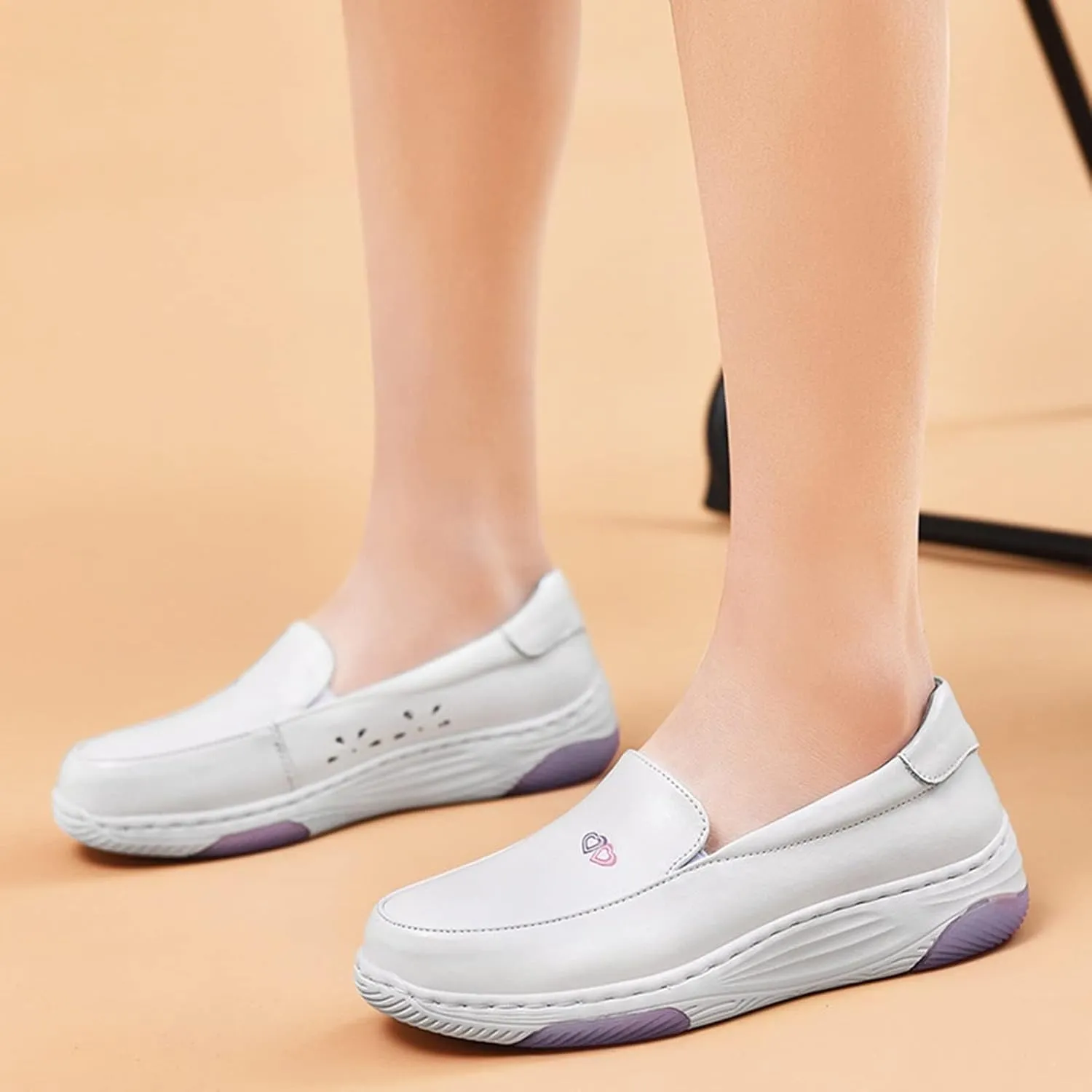 Women's Healthcare Nursing Shoes,Lightweight Breathable Nurse Shoes for Women,Comfortable Slip Resistant Orthopedic Work Walking Loafers,with Arch Support