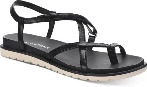 Womens Juune Faux Leather Toe-Post Slingback Sandals