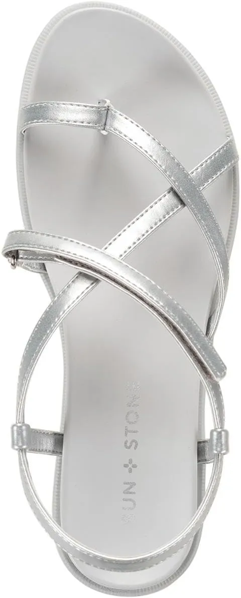 Womens Juune Faux Leather Toe-Post Slingback Sandals