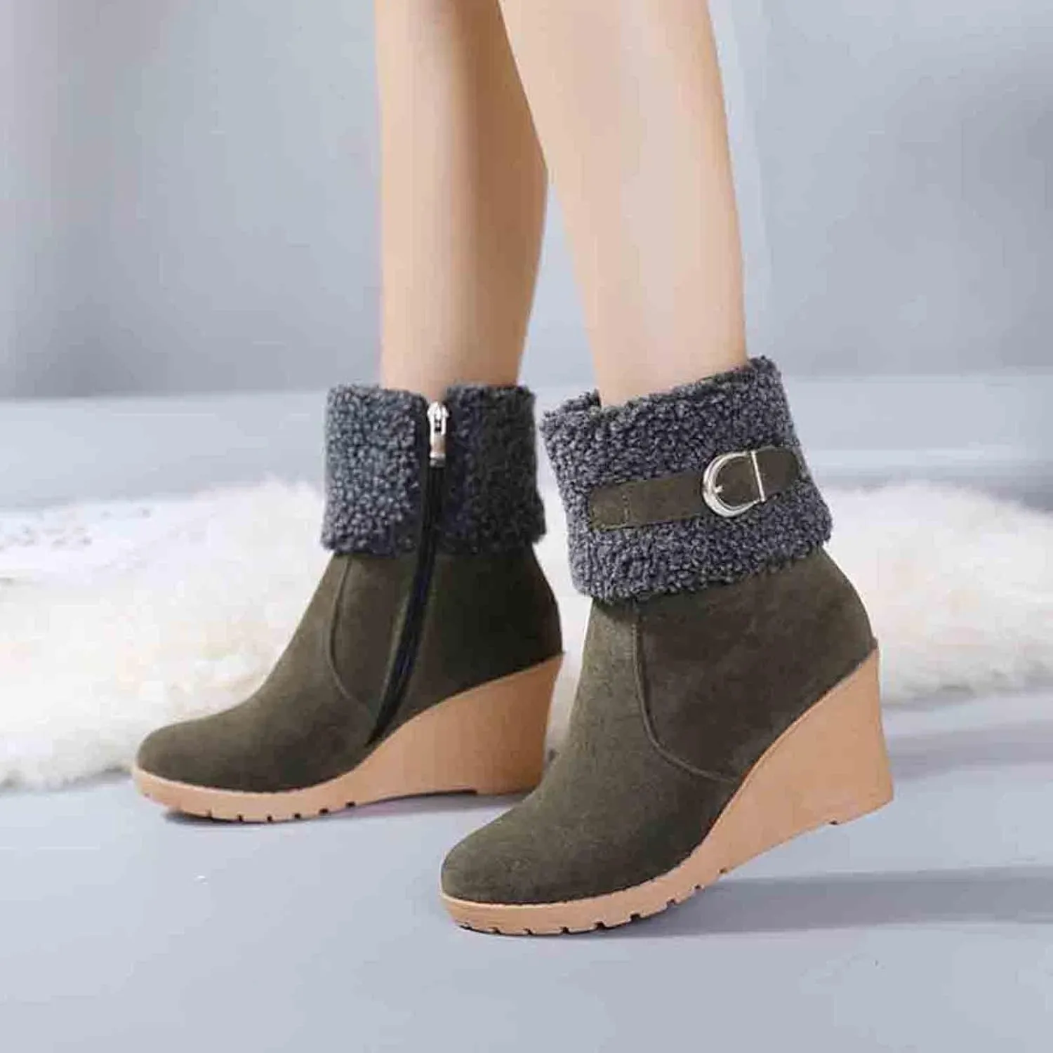 Womens Snow Boots Waterproof Insulated Pull on Womens Winter Boots Wide Womens Wide Width Wide Calf Snow Boots Womens Waterproof Ankle Boots for Walking Womens Winter Ankle Boots Slip on