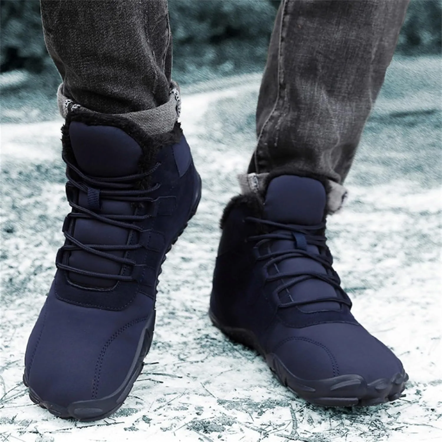 Womens Winter Business Casual Shoes Women's Wide Width Waterproof Snow Boots Fuzzy Boots Cozy Boots for Women Mid Calf Winter Boots for Women Waterproof Sales Clearance